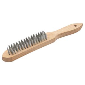 Escova Manual com Cerdas de A&ccedil;o 4 Fileiras com Cabo de Madeira Vonder